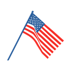 American flag waving on a pole
