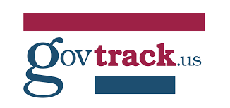 GovTrack.us logo in blue and red with maroon bars above and below