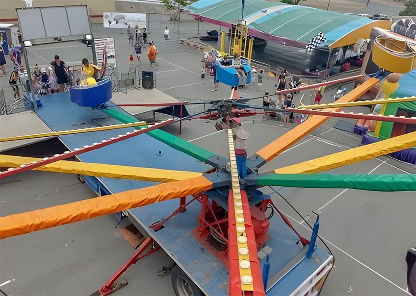 An Aerial View of a Ferris Wheel at a Carnival — Fun Time Amusements in Gracemere, QLD