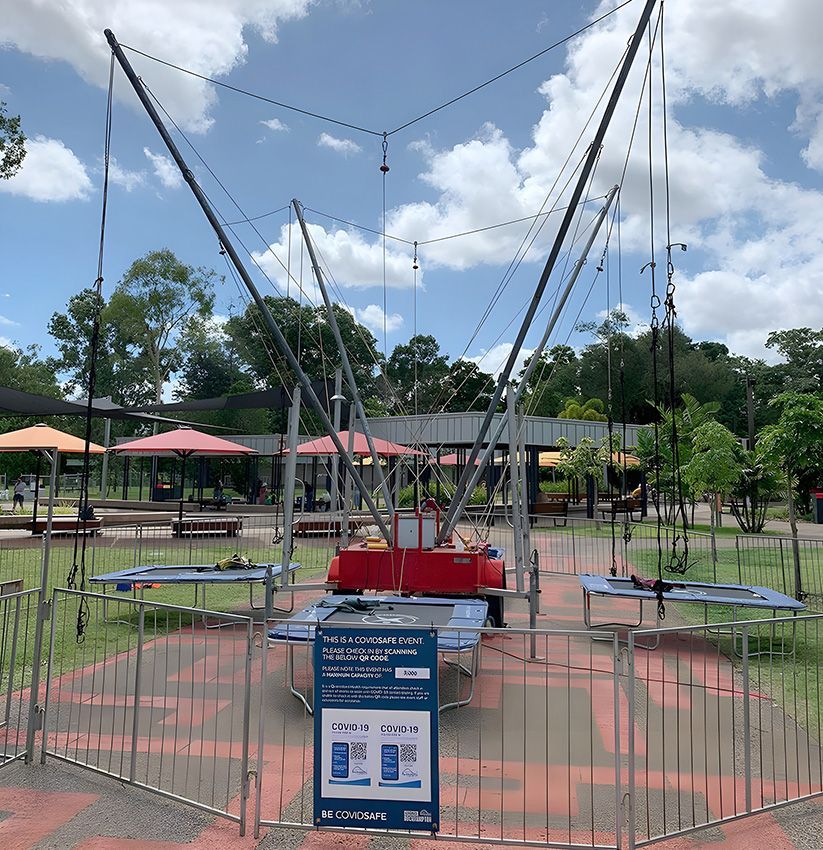 A Trampoline in a Park — Fun Time Amusements in Gracemere, QLD