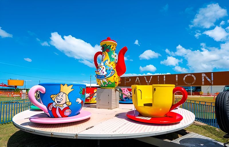 A Colourful Tea Cup and Saucer Ride at an Amusement Park — Fun Time Amusements in Hervey Bay, QLD