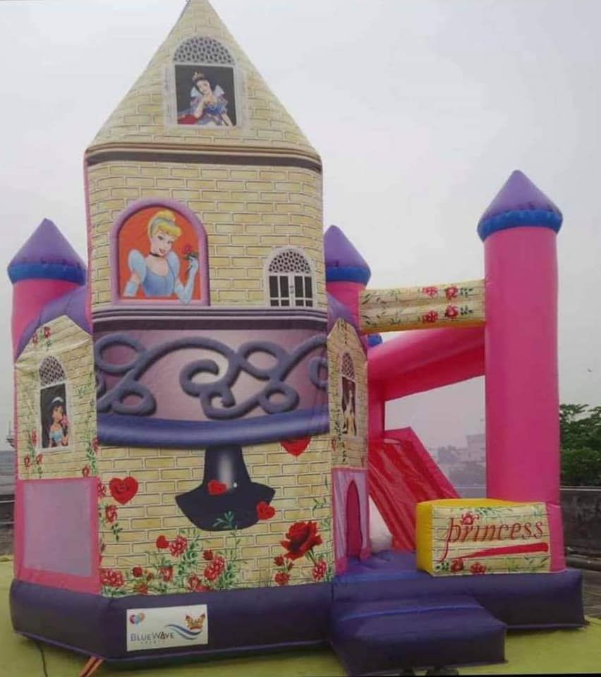 Cars-Themed Inflatable Slide With Lightning Mcqueen on the Slide — Fun Time Amusements in Gracemere, QLD
