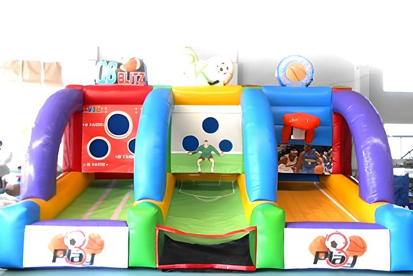 Inflatable Sports Game With Soccer, Basketball — Fun Time Amusements in Gracemere, QLD