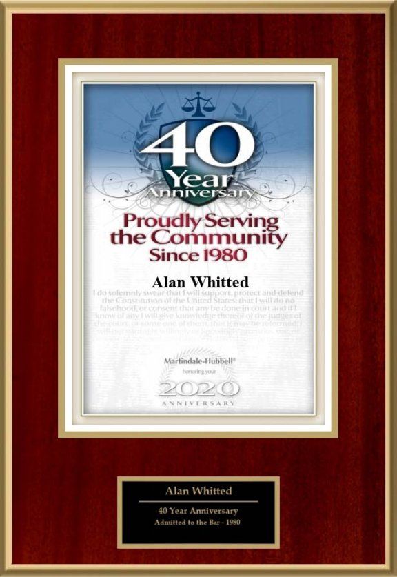 40th Year Anniversary from Martindale-Hubbell — Law Firm in Columbus, IN 40th Year Anniversary from Martindale-Hubbell — Law Firm in Columbus, IN
