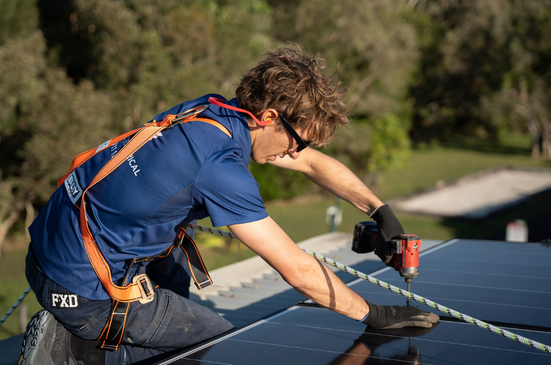 Solar Panels Installed On A House Roof — Local Light Electrical in Lennox Head, NSW