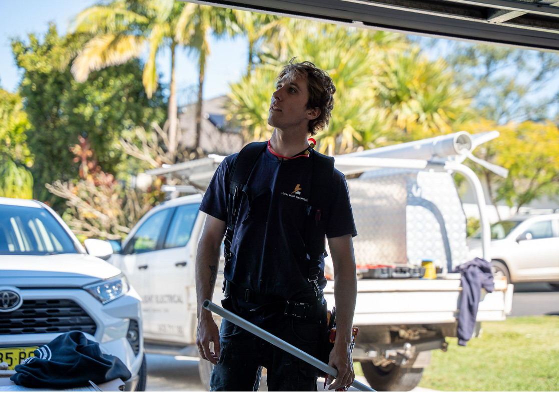 Electricians Repairing Electric Switch and Lights — Local Light Electrical in Suffolk Park, NSW