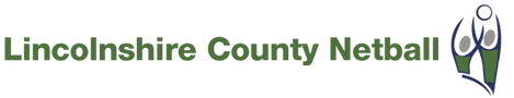 The logo for lincolnshire county netball is green and white