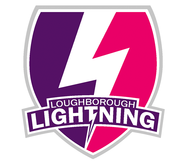 A purple and pink logo for loughborough lightning