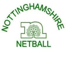 The logo for nottinghamshire netball is green and white.