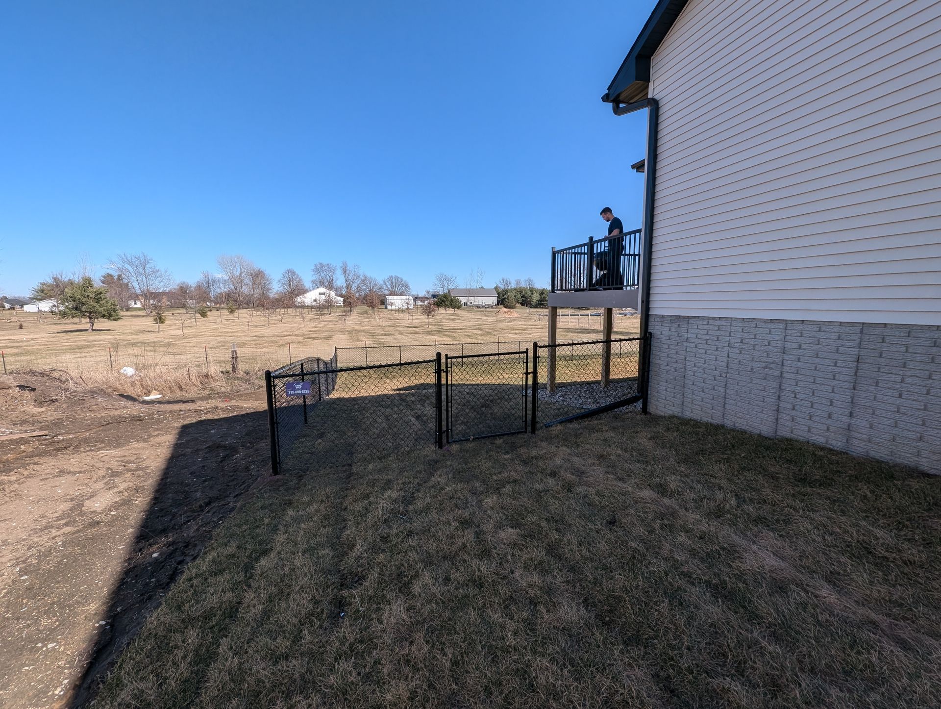 Black chain link fence
