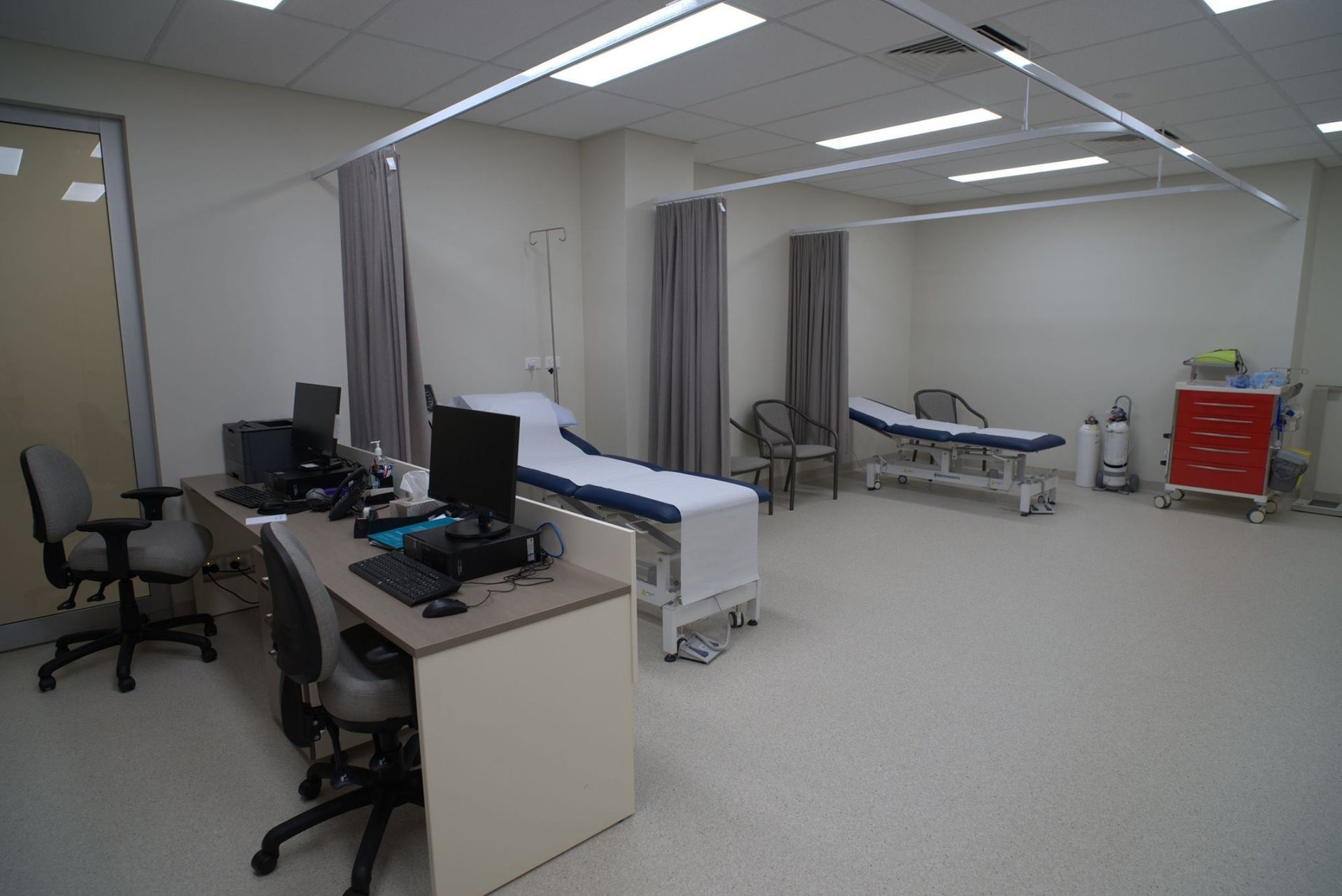 A Hospital Room With A Desk, Chairs, Beds And A Computer — Logic Joinery In Fountaindale, NSW
