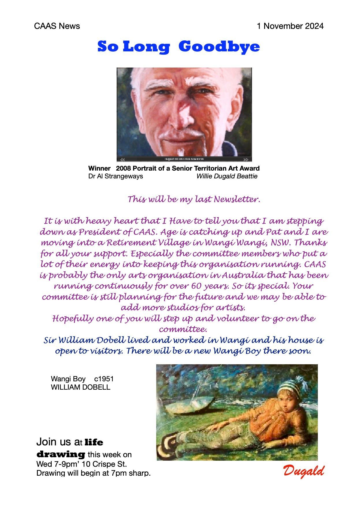Newsletter titled 