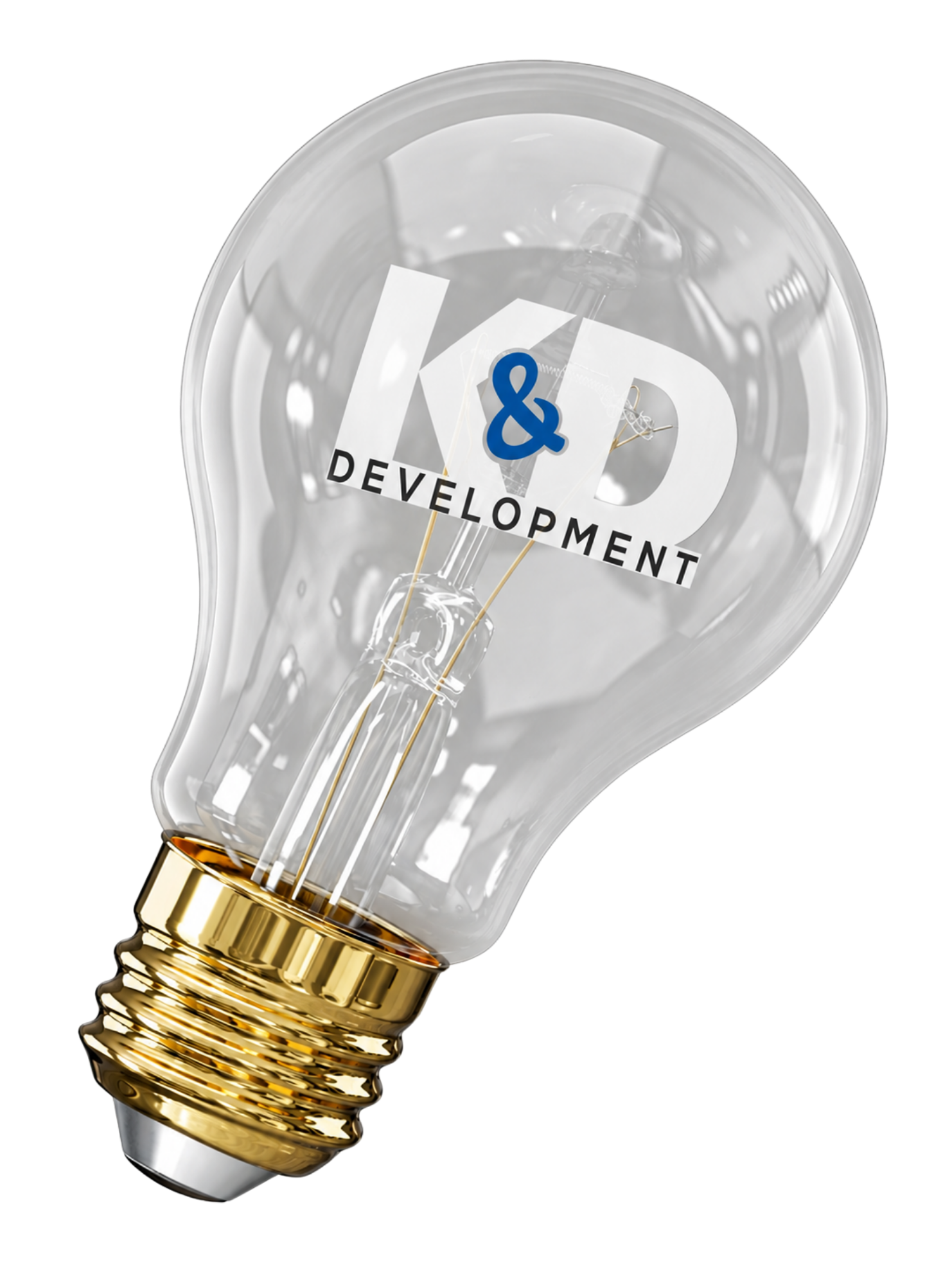 Clear light bulb with gold base and