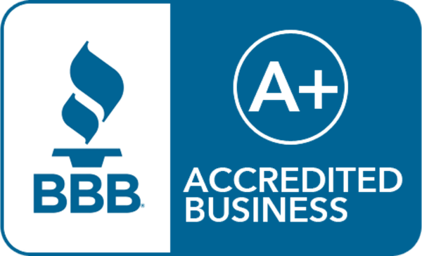 BBB A+ accredited business badge with blue and white logo