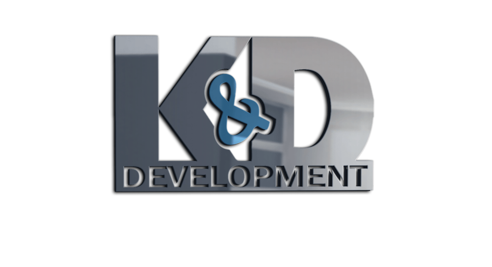 KD Development logo in gray and blue with a stylized ampersand