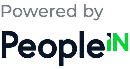 Powered by PeopleIN logo in gray, navy, and green text on a white background