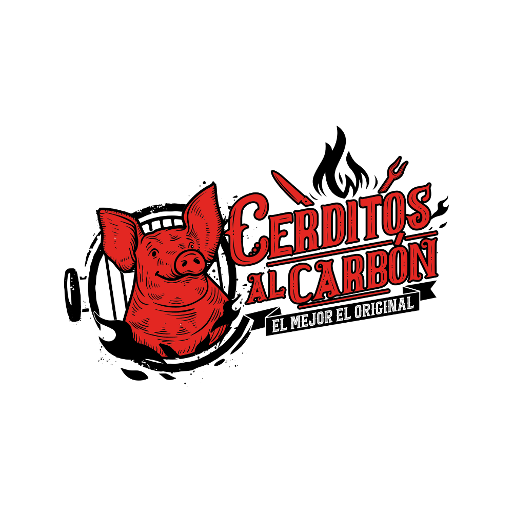It is a logo for a restaurant with a pig on it.