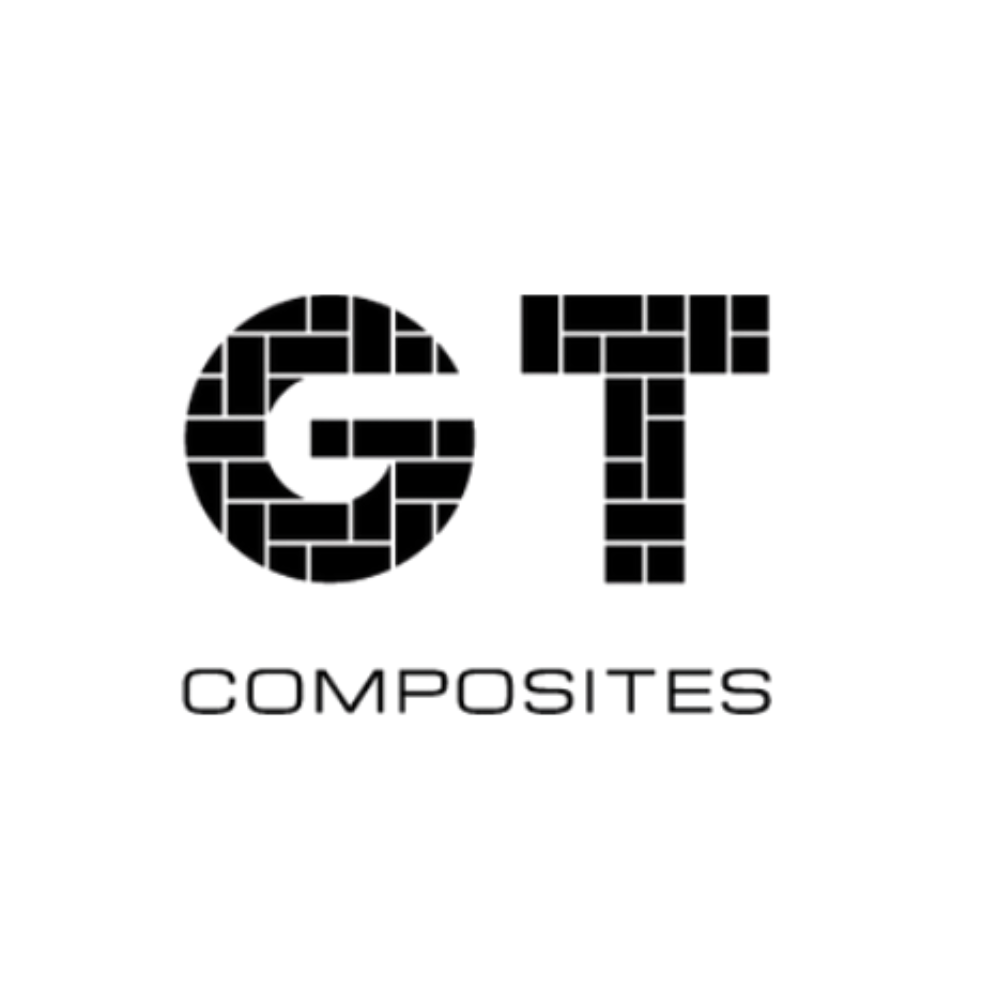 A black and white logo for gt composites