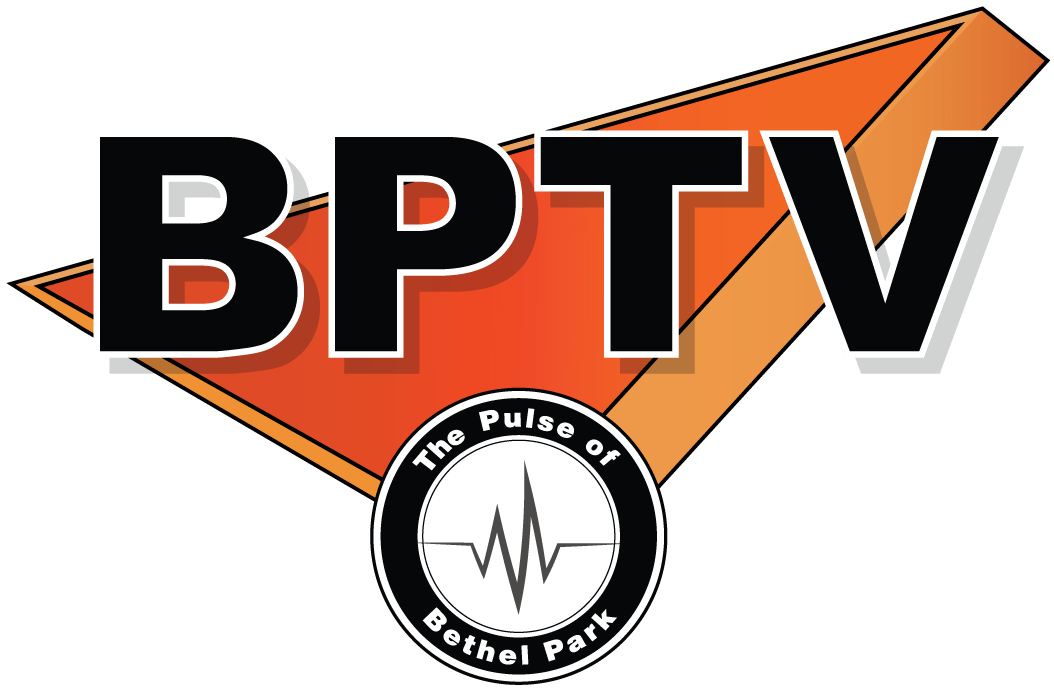 BPTV logo with black letters over an orange triangle and a small circular pulse icon below