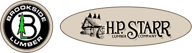 Brookside Lumber and H.P. Starr Lumber Company logos side by side on a white background