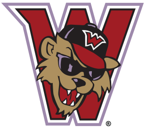 University of Wisconsin–Whitewater Warhawks logo with a red W and a warhawk mascot wearing a cap.