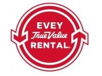 Red circular Evey True Value Rental logo with white text and arrows