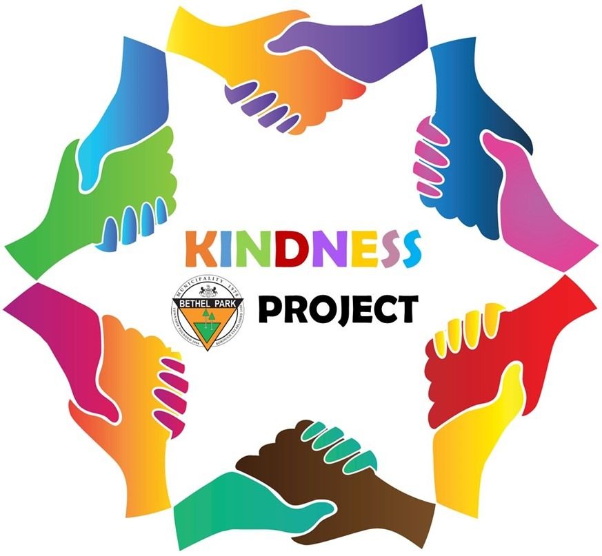 Colorful hands in a circle around “KINDNESS PROJECT” text and logo