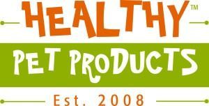 Healthy Pet Products logo in orange and white with “Est. 2008” on a green background