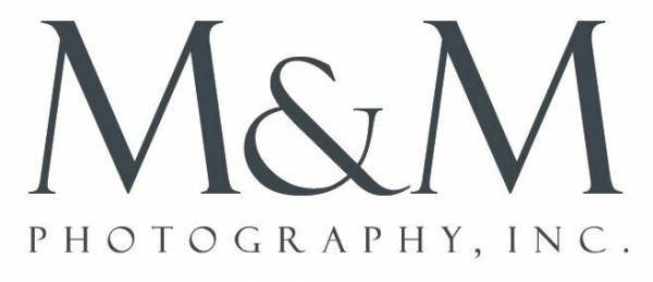 M&M Photography, Inc. logo with gray serif lettering on a white background