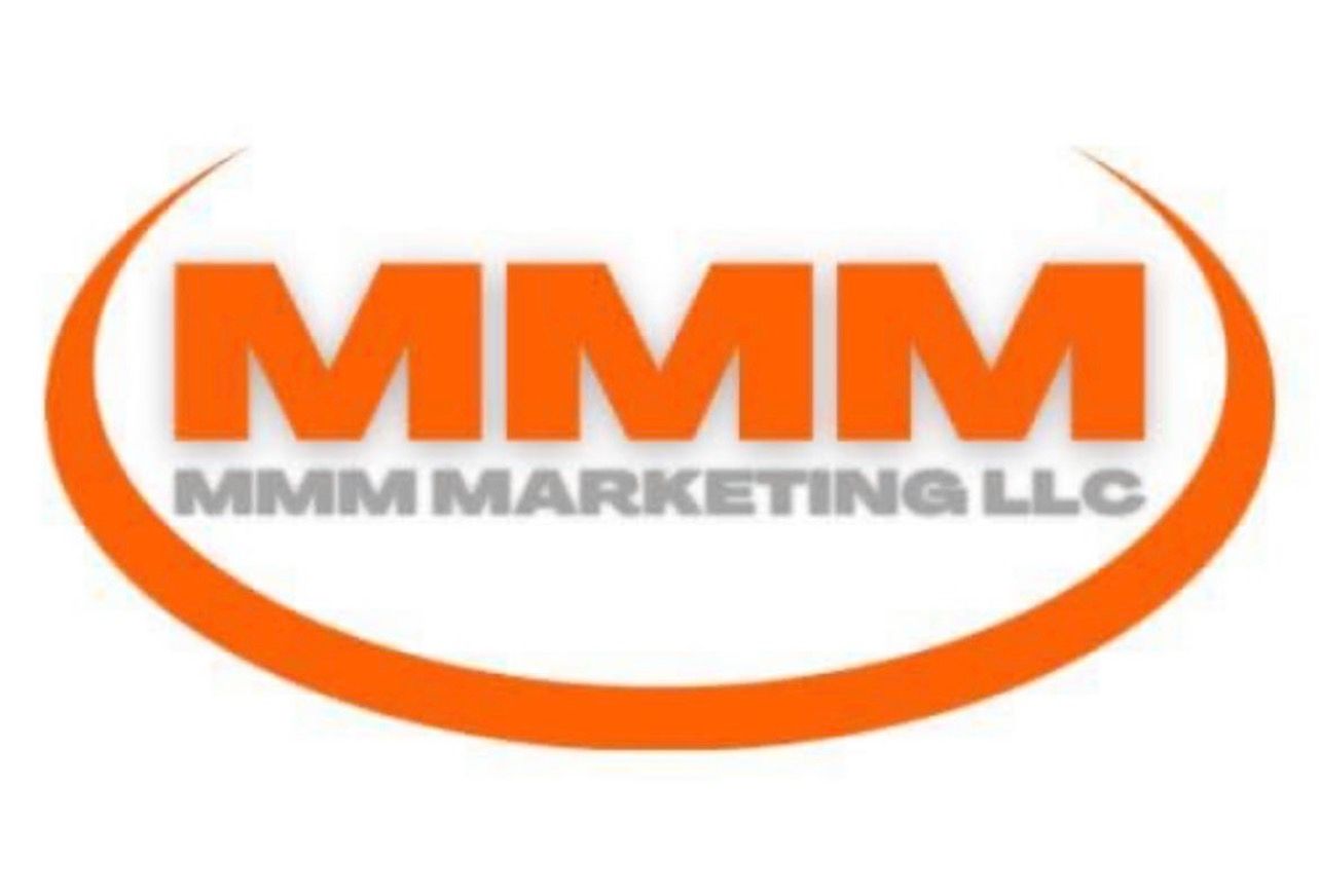 MMM Marketing LLC logo with orange “MMM” text and an orange arc on a white background