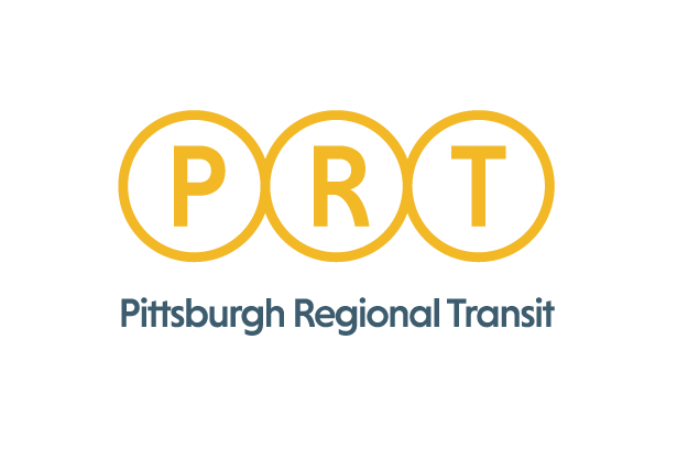 Pittsburgh Regional Transit logo with gold PRT letters in three circles