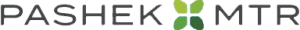 PASHEK MTR logo with gray text and a green four-petal icon between the words