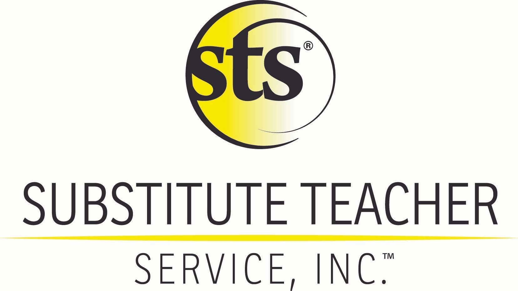 STS logo with “Substitute Teacher Service, Inc.” text in black and yellow
