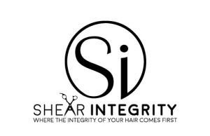 Shear Integrity salon logo with stylized “Si” and tagline “Where the integrity of your hair comes first”