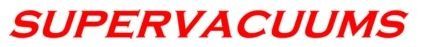 Supervacuums logo in red italic text on a light gray background