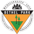 Bethel Park municipality seal with orange triangle, green trees, and circular text on white background