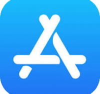 App Store icon with a white stylized “A” on a blue gradient background