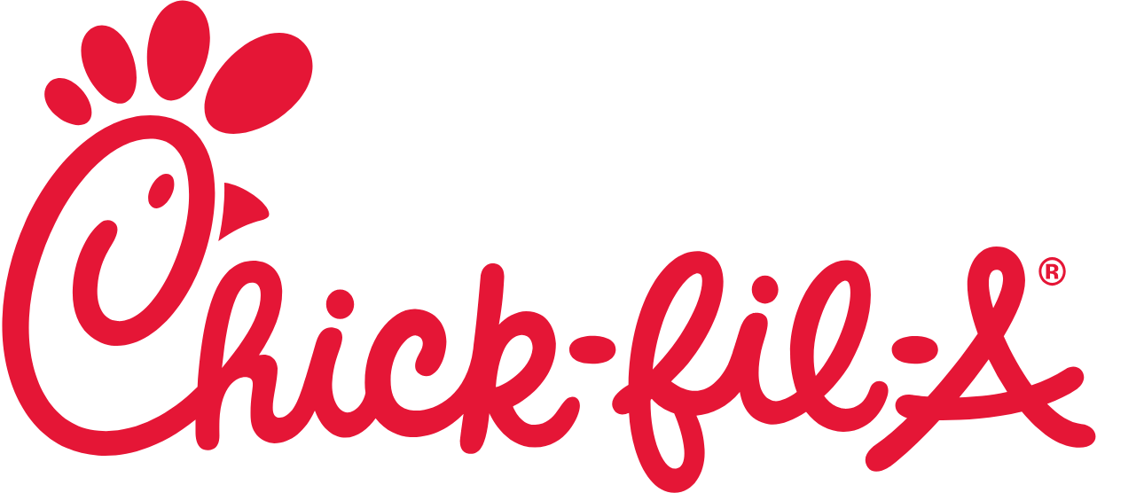 Chick-fil-A logo in red script with the chicken icon above the first letter