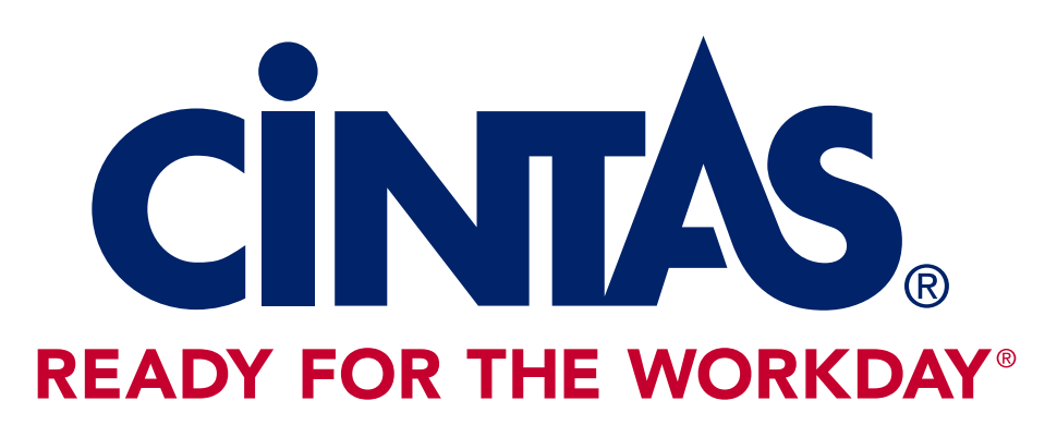 Cintas logo in blue with red “READY FOR THE WORKDAY” tagline