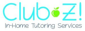Clubz! logo in turquoise and green with a green apple; 