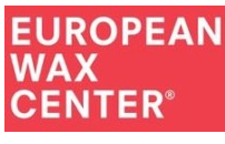 European Wax Center logo on a red background with white text