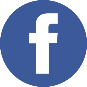 White Facebook “f” logo on a blue circle