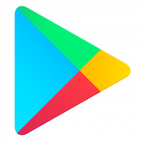 Google Play logo with multicolored triangular play button on a white background