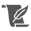 Gray pen nib icon inside a rounded square