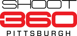 Shoot 360 Pittsburgh logo in black, red, and white
