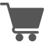 Gray shopping cart icon with a handle and wheels