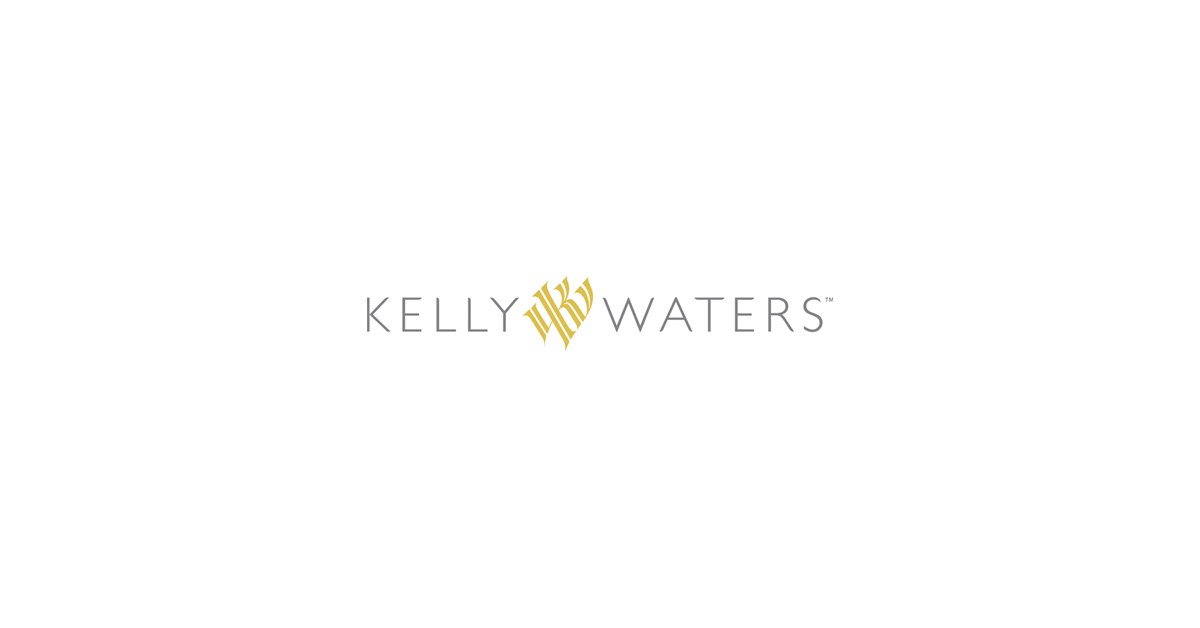 Kelly Waters logo with a gold heart design.