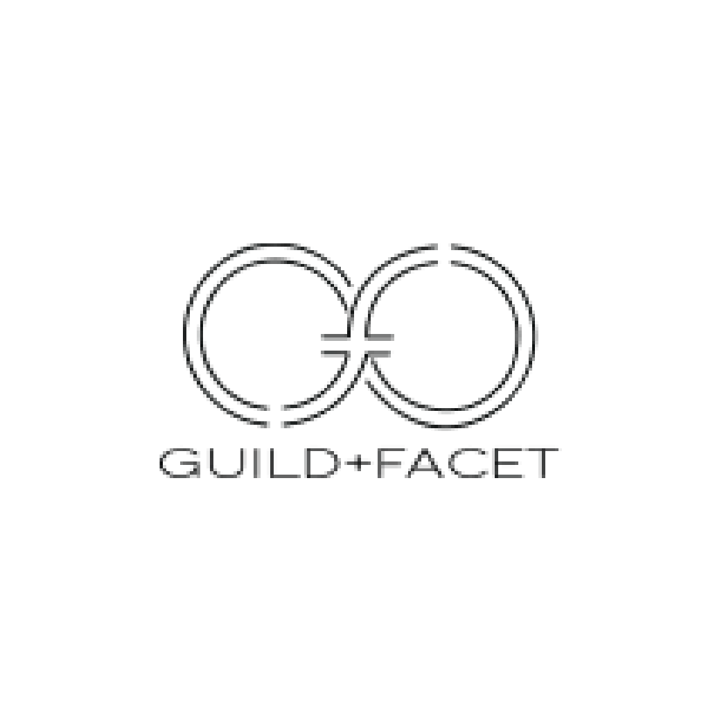 Logo for Guild+Facet, featuring two interconnected circles with 