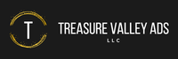 The logo for Treasure Valley Ads LLC is black and gold.