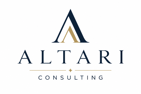 Altari Consulting logo with navy and gold stylized A above the company name